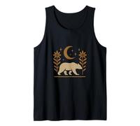 Diseño gráfico de naturaleza rústica de oso y luna Camiseta sin Mangas