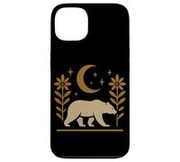 Diseño gráfico de naturaleza rústica de oso y luna Carcasa para iPhone 13