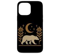 Diseño gráfico de naturaleza rústica de oso y luna Carcasa para iPhone 13 Pro Max