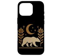 Diseño gráfico de naturaleza rústica de oso y luna Carcasa para iPhone 16 Pro