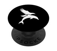 Diseño gráfico Doble Significado águila delfín I Love Animals PopSockets PopGrip Adhesivo