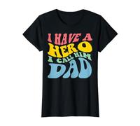 Diseño Gráfico I Have A Hero Call Him Dad Camiseta gráfica económica, Mujer, Negro, L
