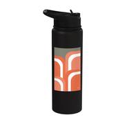 Diseño gráfico naranja en estilo art deco Stainless Steel Insulated Water Bottle