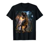 Diseño gráfico Realista de Dinosaurio T-Rex rugiendo por la Noche Camiseta