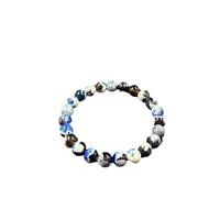 [Diseño hecho a mano] Pulsera de cuentas azules hechas a mano de piedra (10 mm) de 10 mm (Buri Nazar/Buri Drishti/Suraksha Kawach) potenciador de raíces y pulsera de la suerte para hombres, mujeres y