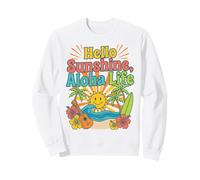 Diseño Hello Aloha Life Tropical Sunshine Hawaii Beach Vibes Sudadera