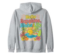 Diseño Hello Aloha Life Tropical Sunshine Hawaii Beach Vibes Sudadera con Capucha