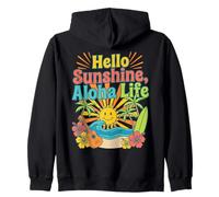 Diseño Hello Aloha Life Tropical Sunshine Hawaii Beach Vibes Sudadera con Capucha