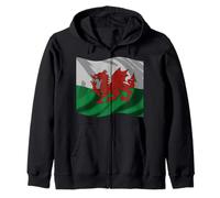 Diseño heráldico del dragón Rojo de Gales Sudadera con Capucha