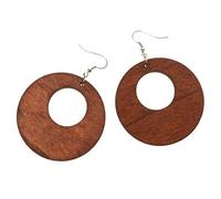 Diseño hueco Pendientes colgantes de madera con colgantes Color Joyas DIY Marrón 50mm Muy práctico y populareben tratado.
