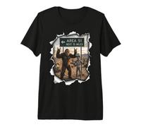 Diseño Humorístico de Bigfoot y Alien en Área 51 Camiseta Premium