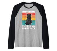 Diseño humorístico de Gato I'm Overjoyed This Is My Happy Face Camiseta Manga Raglan