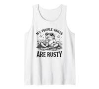 Diseño Humorístico de Rana con Habilidades Sociales Oxidadas Camiseta sin Mangas