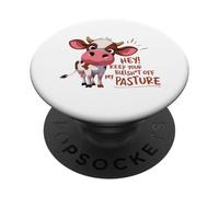 Diseño humorístico de Vaca Que Mantiene tu desorden lejos PopSockets PopGrip Adhesivo