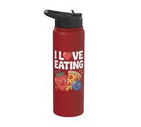 Diseño I Love Eating Cute Food Stainless Steel Insulated Water Bottle