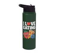 Diseño I Love Eating Cute Food Stainless Steel Insulated Water Bottle