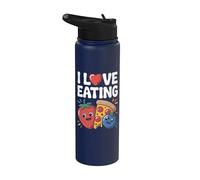 Diseño I Love Eating Cute Food Stainless Steel Insulated Water Bottle