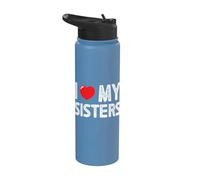 Diseño I Love My Sisters I Heart My Sisters Stainless Steel Insulated Water Bottle
