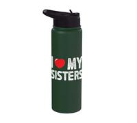 Diseño I Love My Sisters I Heart My Sisters Stainless Steel Insulated Water Bottle
