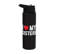 Diseño I Love My Sisters I Heart My Sisters Stainless Steel Insulated Water Bottle