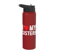 Diseño I Love My Sisters I Heart My Sisters Stainless Steel Insulated Water Bottle