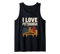 Diseño I Love Pittsburgh City Skyline Camiseta sin Mangas