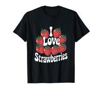 Diseño I Love Strawberries Berry Fruit Camiseta gráfica económica, Hombre, Negro, XL