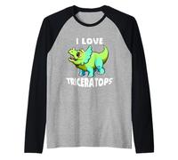 Diseño I Love Triceratops (bebé) Camiseta Manga Raglan