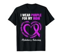 Diseño I Wear Purple For My Mom - Concientización sobre el Alzheimer Camiseta