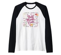Diseño inigualable de Mariposas Florales de la Mejor Madre Camiseta Manga Raglan
