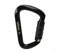 Diseño innovador diseñado de forma segura 25KN mosquetón resistente gancho escaladores (negro)