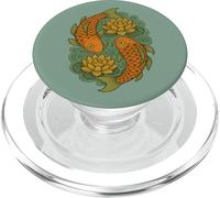Diseño Inspirado en la Naturaleza Zen pacífica con Flores de Loto y koi PopSockets PopGrip para MagSafe