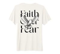 Diseño Inspirador Cristiano de alas de Paloma de Faith Over Fear Camiseta Premium