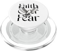 Diseño Inspirador Cristiano de alas de Paloma de Faith Over Fear PopSockets PopGrip para MagSafe