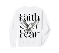 Diseño Inspirador Cristiano de alas de Paloma de Faith Over Fear Sudadera