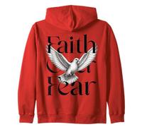 Diseño Inspirador Cristiano de alas de Paloma de Faith Over Fear Sudadera con Capucha