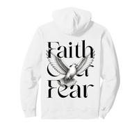 Diseño Inspirador Cristiano de alas de Paloma de Faith Over Fear Sudadera con Capucha
