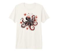 Diseño intrincado de Pulpo Floral de Vida Marina Camiseta Premium
