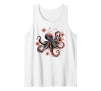 Diseño intrincado de Pulpo Floral de Vida Marina Camiseta sin Mangas