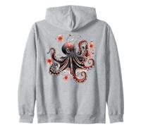 Diseño intrincado de Pulpo Floral de Vida Marina Sudadera con Capucha