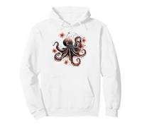 Diseño intrincado de Pulpo Floral de Vida Marina Sudadera con Capucha