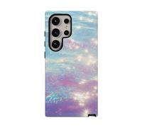 Diseño iridiscente de brillo de agua, funda resistente y brillante, compatible con Samsung Galaxy S24 Ultra