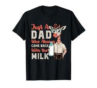Diseño Just A Dad Who Came Back With The Milk Giraffe Dad Camiseta