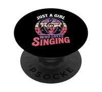 Diseño Just A Girl Who Loves Singing Music Lover PopSockets PopGrip Adhesivo