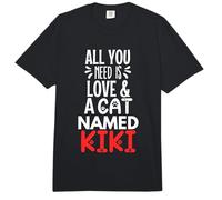 Diseño Kiki con Nombre de Gato: Todo lo Que Necesitas es Amor Comfort Colors Adult Heavyweight T-Shirt