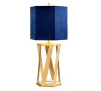 Diseño Lámpara de Mesa en Dorado Azul Mármol Pie 87cm Alto Luz de Piso Salón