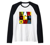 Diseño Letras Barcelona Camiseta Manga Raglan