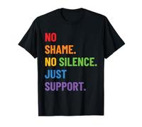 Diseño LGBTQ Ally Pride - No Shame No Silence Just Support Camiseta