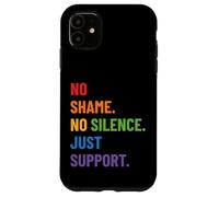 Diseño LGBTQ Ally Pride - No Shame No Silence Just Support Carcasa para iPhone 11