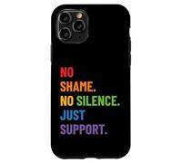 Diseño LGBTQ Ally Pride - No Shame No Silence Just Support Carcasa para iPhone 11 Pro